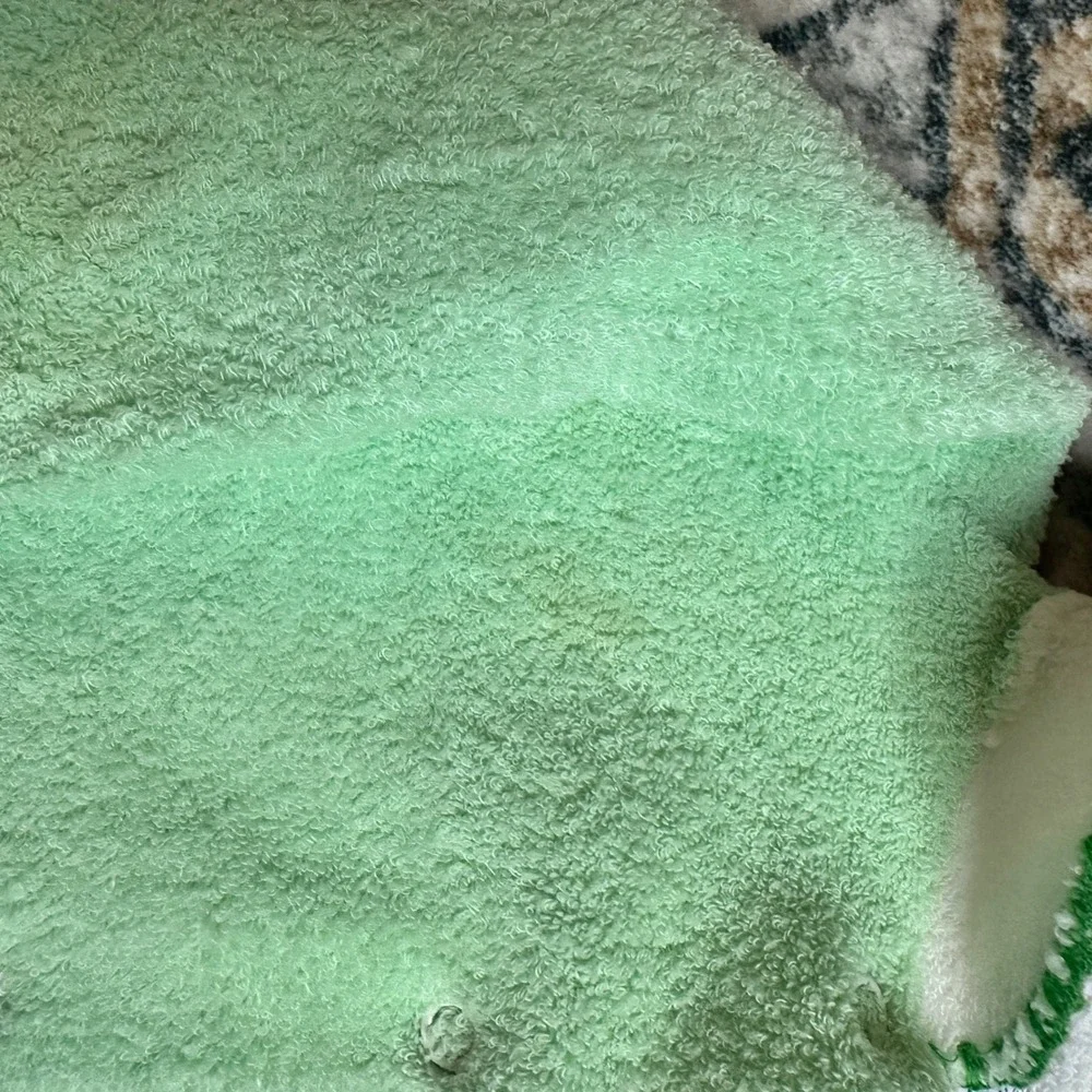 Vtg 70s Trimfit Sleeper Terry Cloth Green Mouse Applique Baby Small‎ 0-15 Lbs